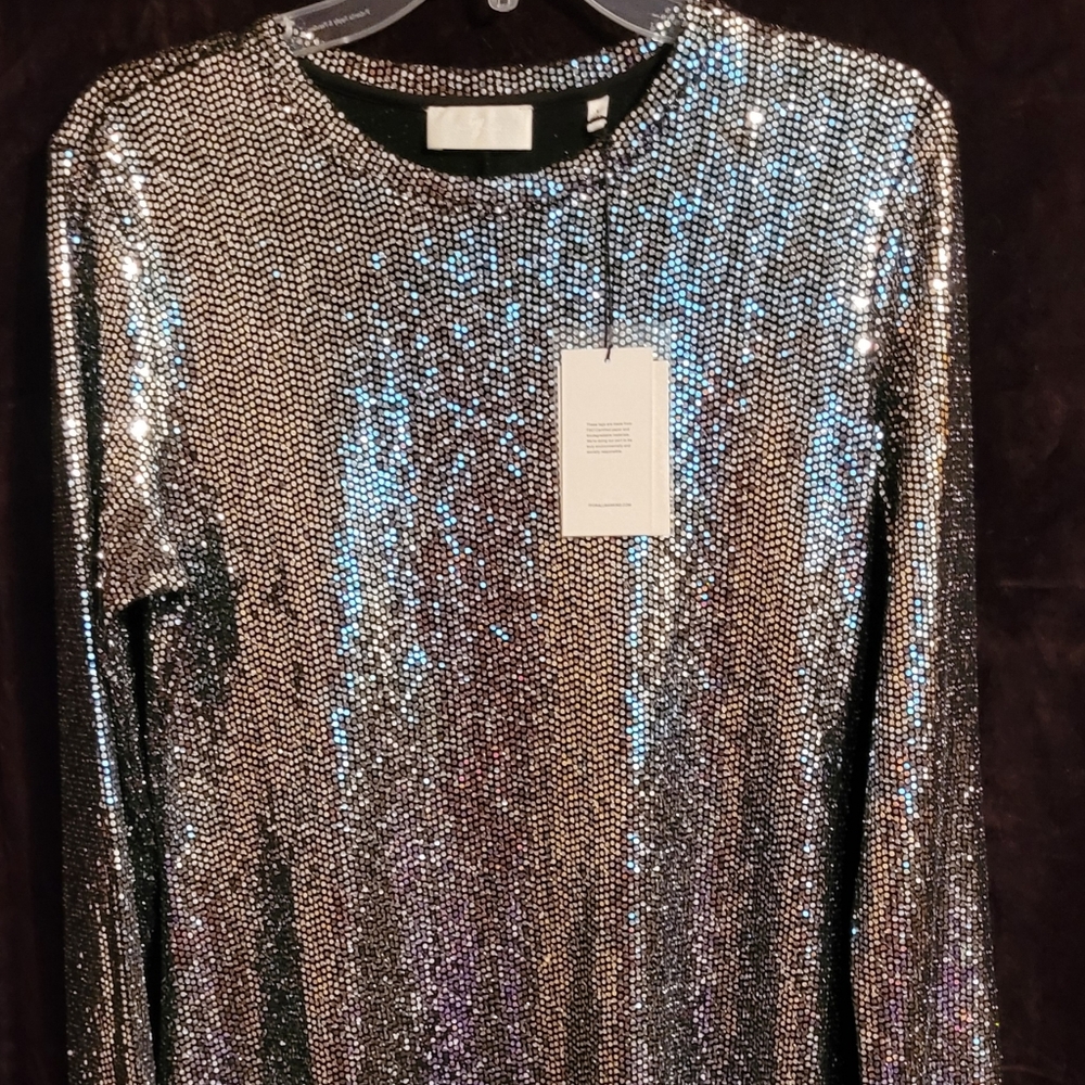 7 For All Mankind Silver cocktail party dress